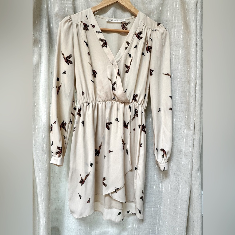 Honey Belle ivory long sleeve dress, print